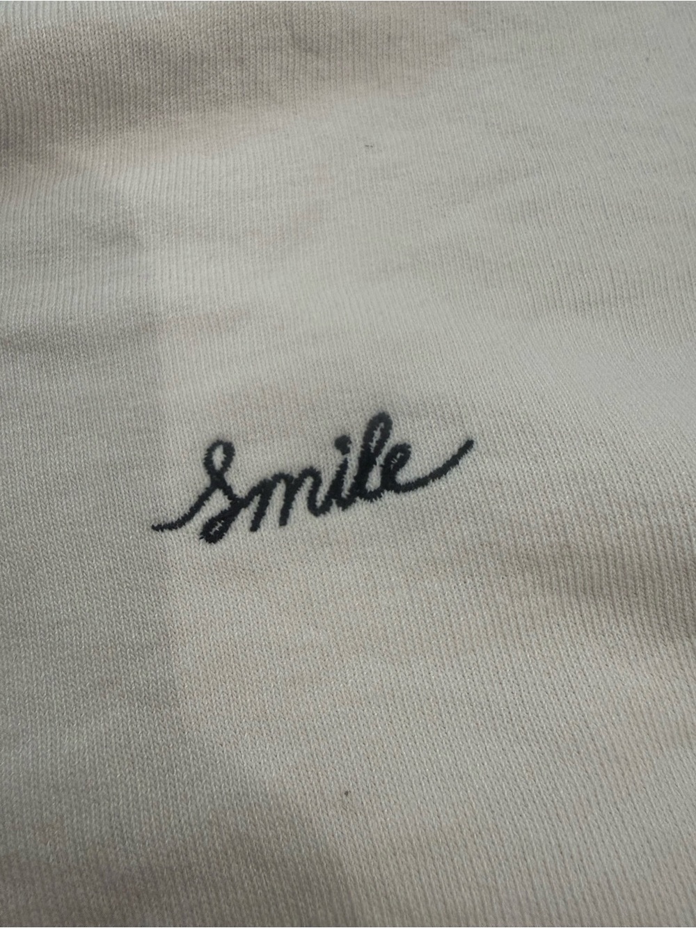 H&M Cream Cropped Sweatshirt with Small Script Logo - Picture 3 of 4